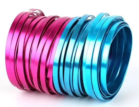 10 цветов плоская анодированная алюминиевая проволока для упаковки 5x1 мм