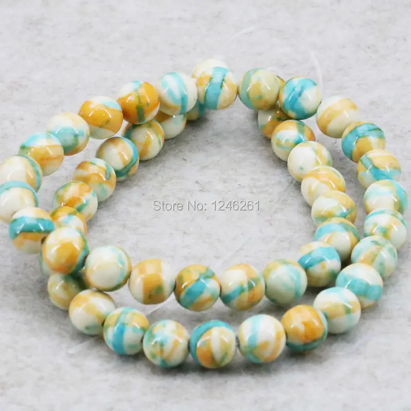 Популярный полудрагоценный камень 8 мм Радужный дождик цветок драгоценный