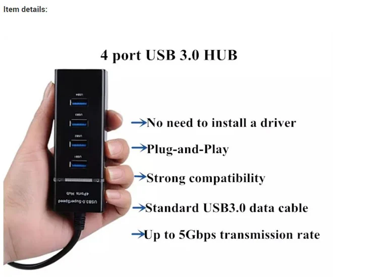 Starplat usb-хаб 3,0 4 порта Micro USB 3,0 концентратор разветвитель с адаптером питания USB Hab высокоскоростной 5 Гбит/с USB разветвитель 3 хаба для ПК