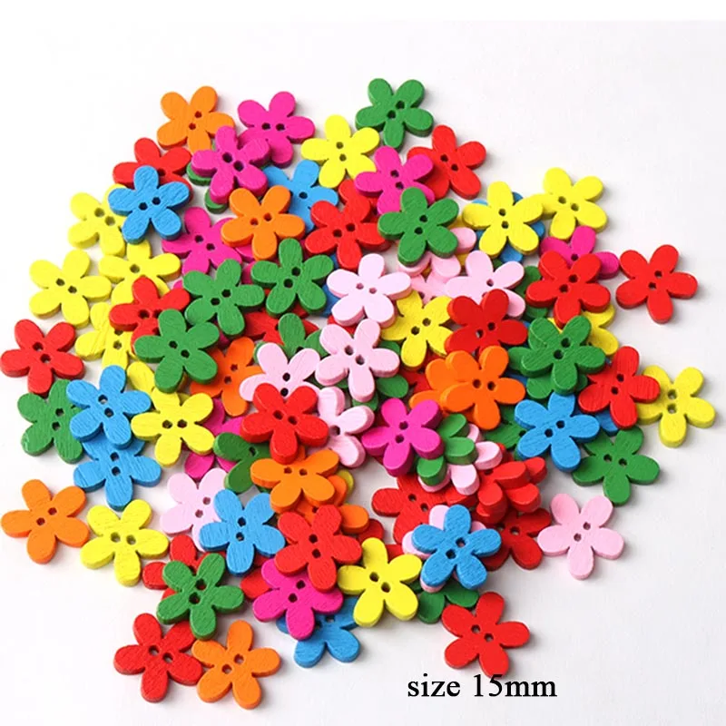 40 шт. Высокое качество DIY деревянная картонная пуговица Смешанная детская пуговица для одежды - Цвет: 15mm