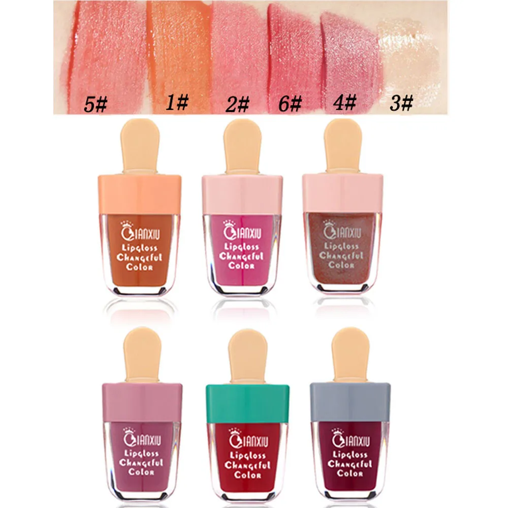 Водостойкая губная помада для мороженого стойкая не выцветающая Мерцающая