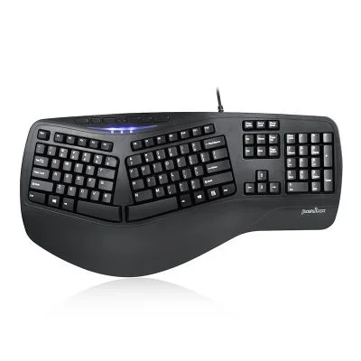 Черный Perixx PERIBOARD-512II USB Проводная Ergonimic мультимедийная клавиатура удобный обтекаемый дизайн для игр, офиса и домашнего использования - Цвет: Черный