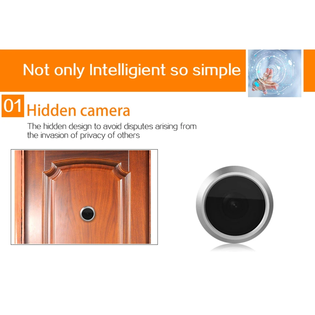 Danmini Digital Doorbell Peephole Viewer Doorbell Camera Home Security Door Video-eye 2.0MP HD 4.3'' TFT Screen 145 Degree