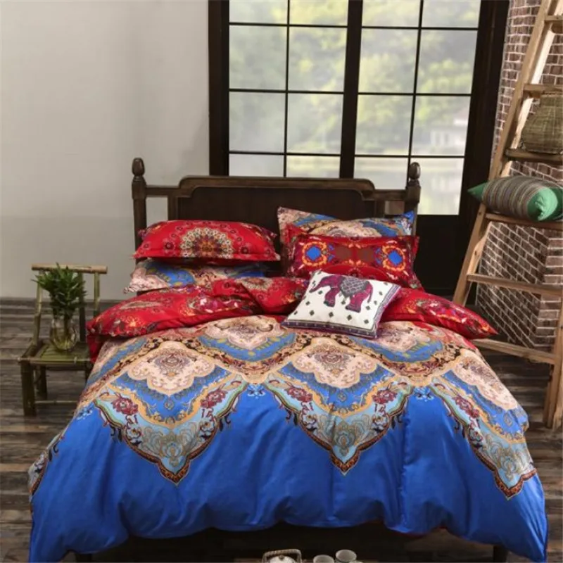 

UNIKEA New Mandala Reversible Bedding Set 3/4 Pcs Bohemia Exotic (Duvet Cover + Bed Flat Sheet + Pillow Sham) Twin Full Queen Ki
