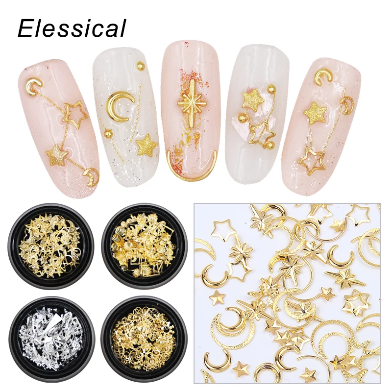 Маникюрные украшения без косточек золотые и медные заклепки для ногтей дизайн