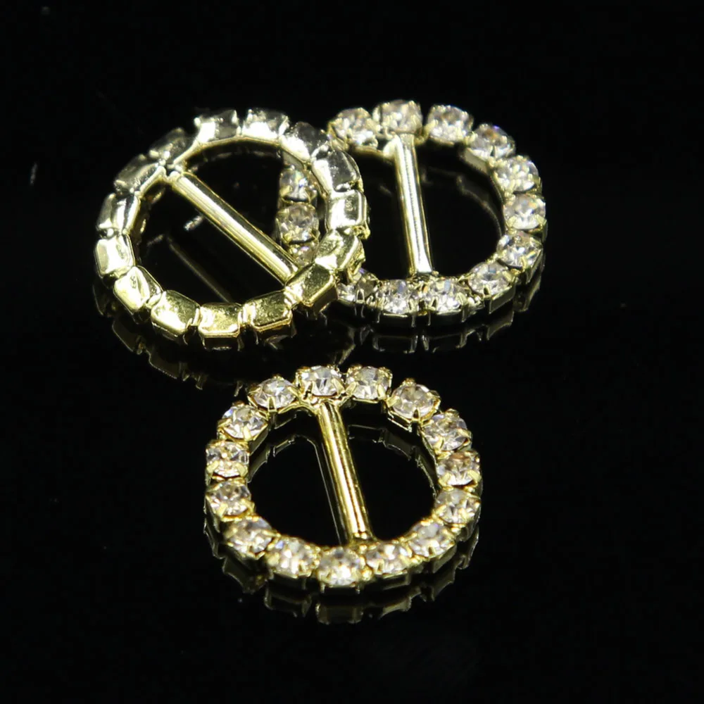 10 штук круглое кольцо круг Серебряный тон позолоченный Диамант горный хрусталь