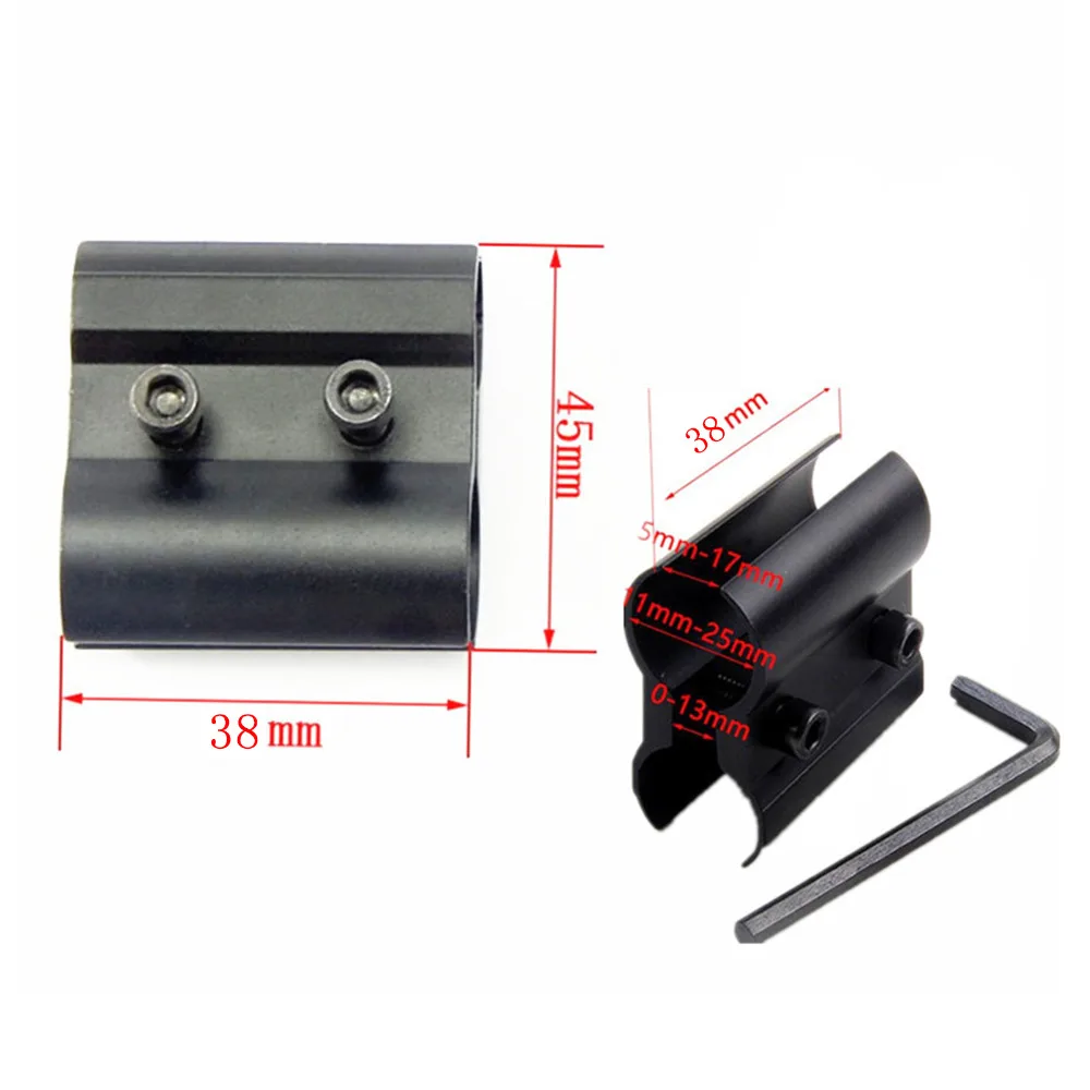 

2pc Barrel Rifle Flashlight Laser Tube Mount Gun Adapter Rail Dual Clamp Wrench