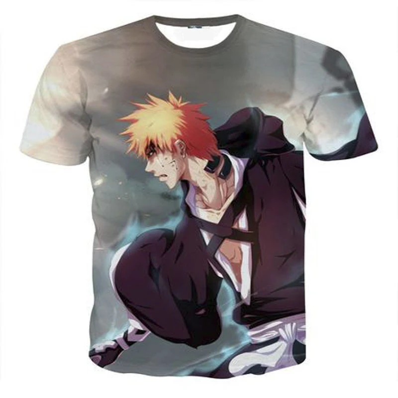 BT-016 Bleach, футболка, аниме, футболки для мужчин и женщин, 3D принт, Gintama BLEACH, футболки, летняя футболка, мультяшный дизайн, футболки, модная уличная одежда, топы - Цвет: BT-016