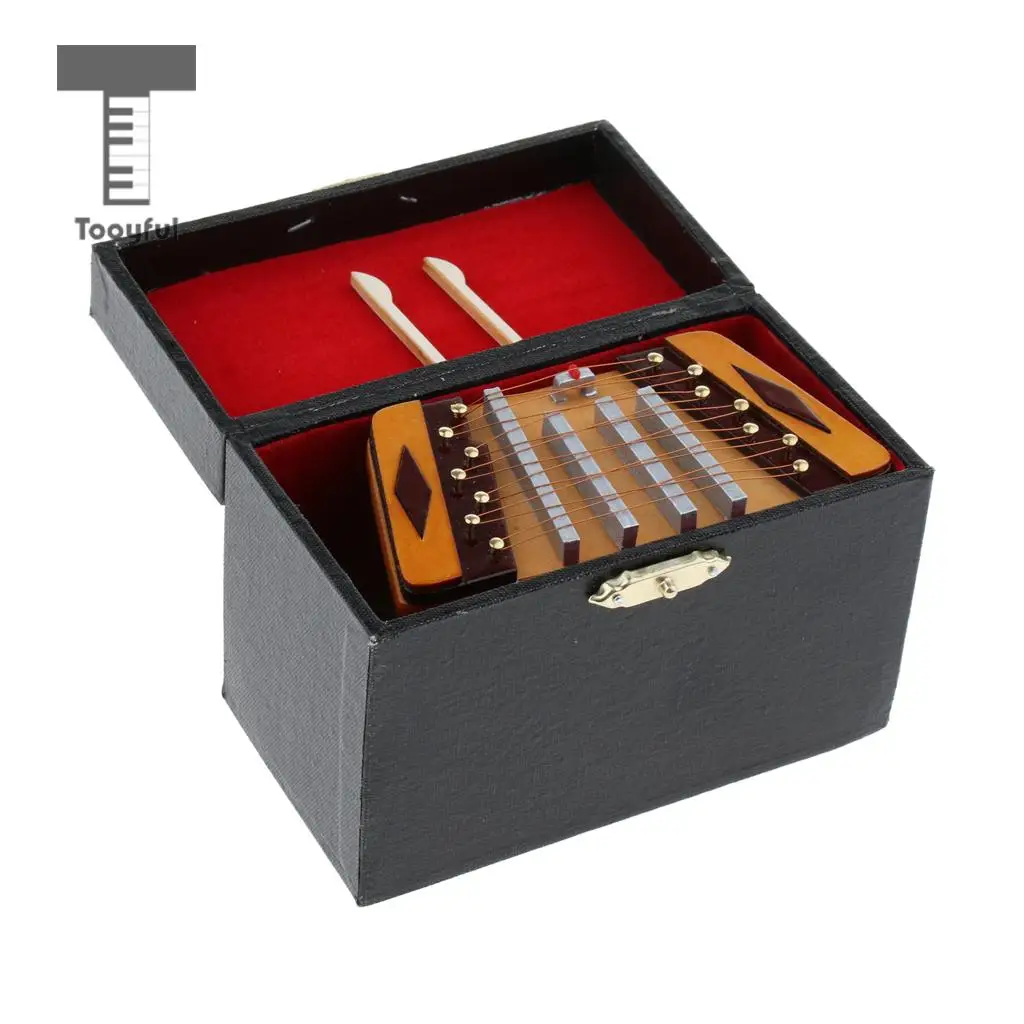 Мини Миниатюрный Yangqin Dulcimer музыкальный инструмент модель для детей Рождественский подарок