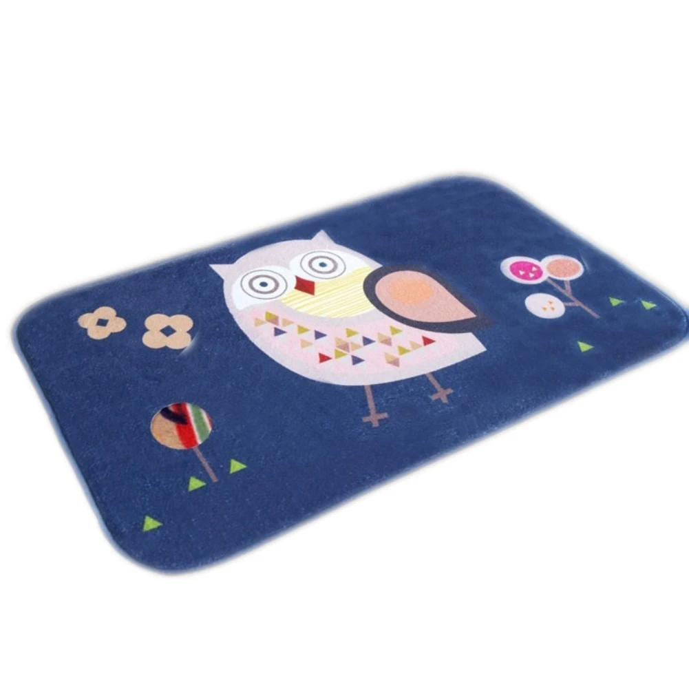 

Soft Cartoon Cute Owls Printed Doormat Bathroom Bedroom Floor Rug