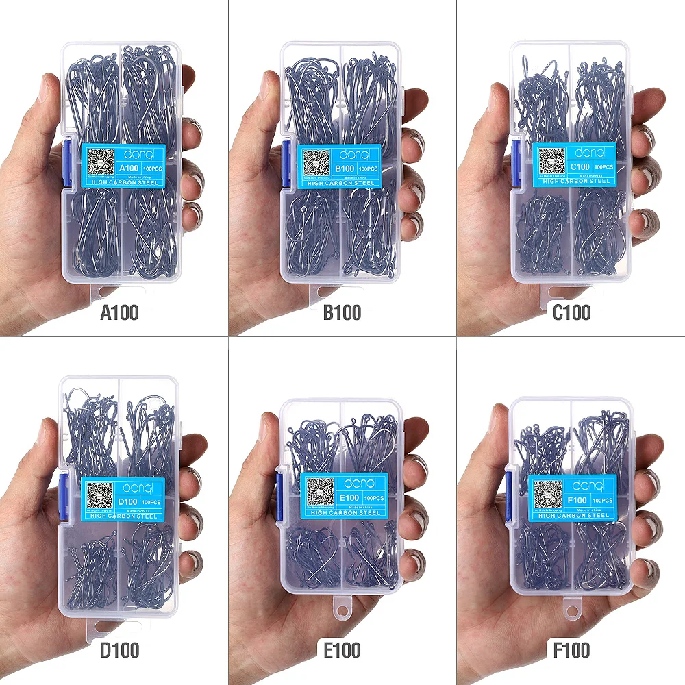 Рыболовные крючки DONQL с зазубриной 100 шт. из высокоуглеродистой стали один круг