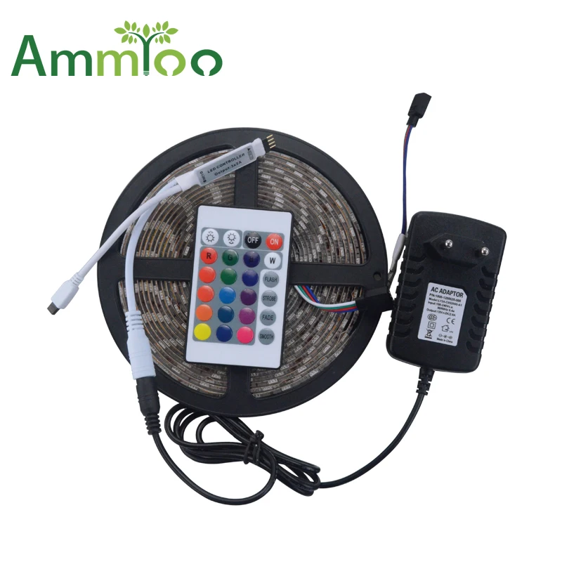 Светодиодная лента SMD5050 на 12 В постоянного тока 300 светодиодов RGB ленты 5 м лампа 3 А