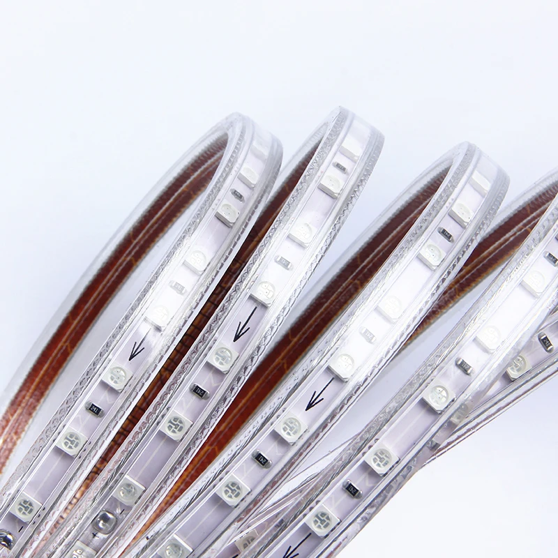 Светодиодный гибкие полосы светильник 220V SMD5050 Водонепроницаемый вечерние 5050 Luces
