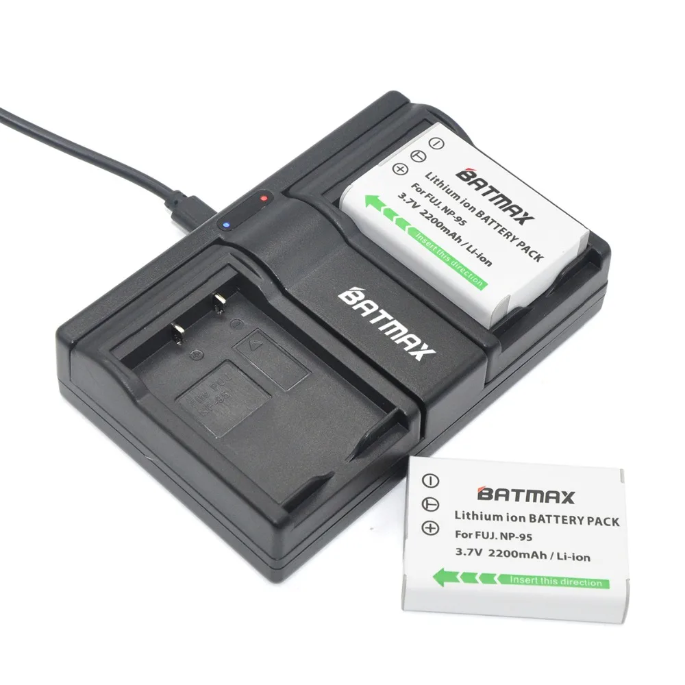 2 шт 2200mAh NP-95 NP95 np 95 батареи+ USB двойное зарядное устройство для Fujifilm FinePix F30 F31fd Real 3D W1 X-S1 X100 X100s RICOH GXR