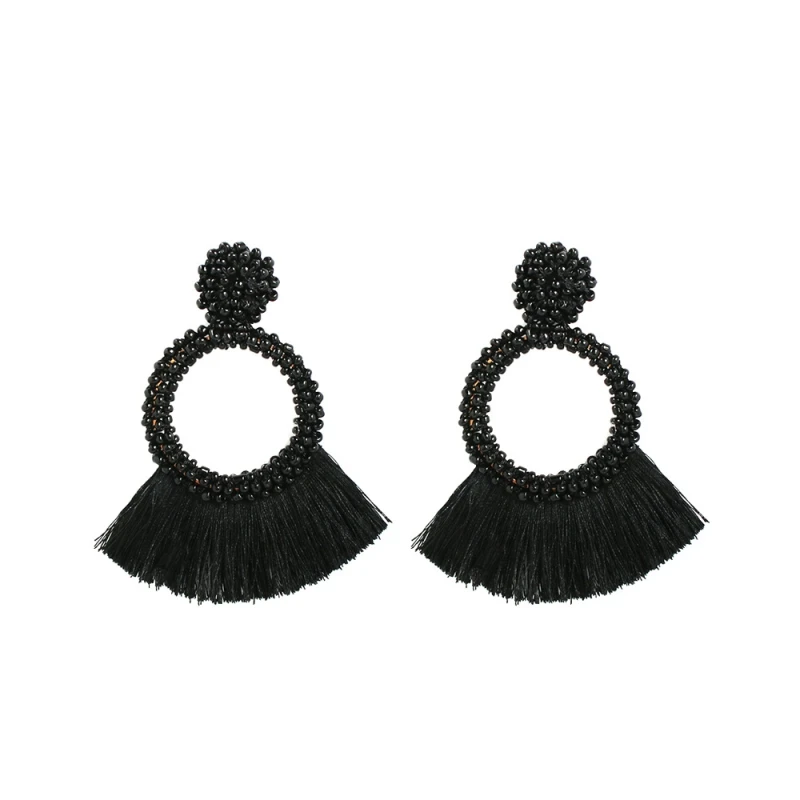 21 Lalynnlys Boho Эффектные серьги с кисточками в виде глаз для женщин и девочек, красочные серьги с бахромой, свадебные ювелирные изделия ручной работы, бижутерия E59561 - Окраска металла: 21