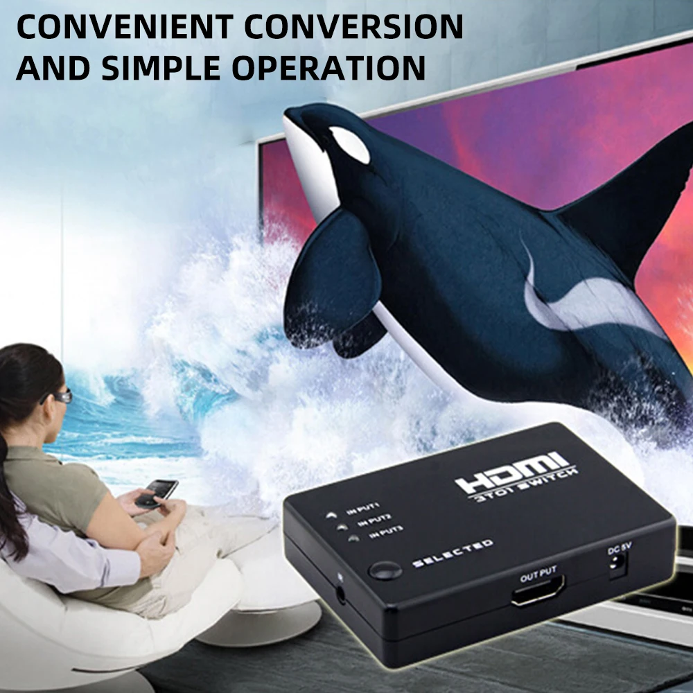 FDBRO Новый дистанционный HDMI коммутатор 3 в 1 выход порт переключатель сплиттер для