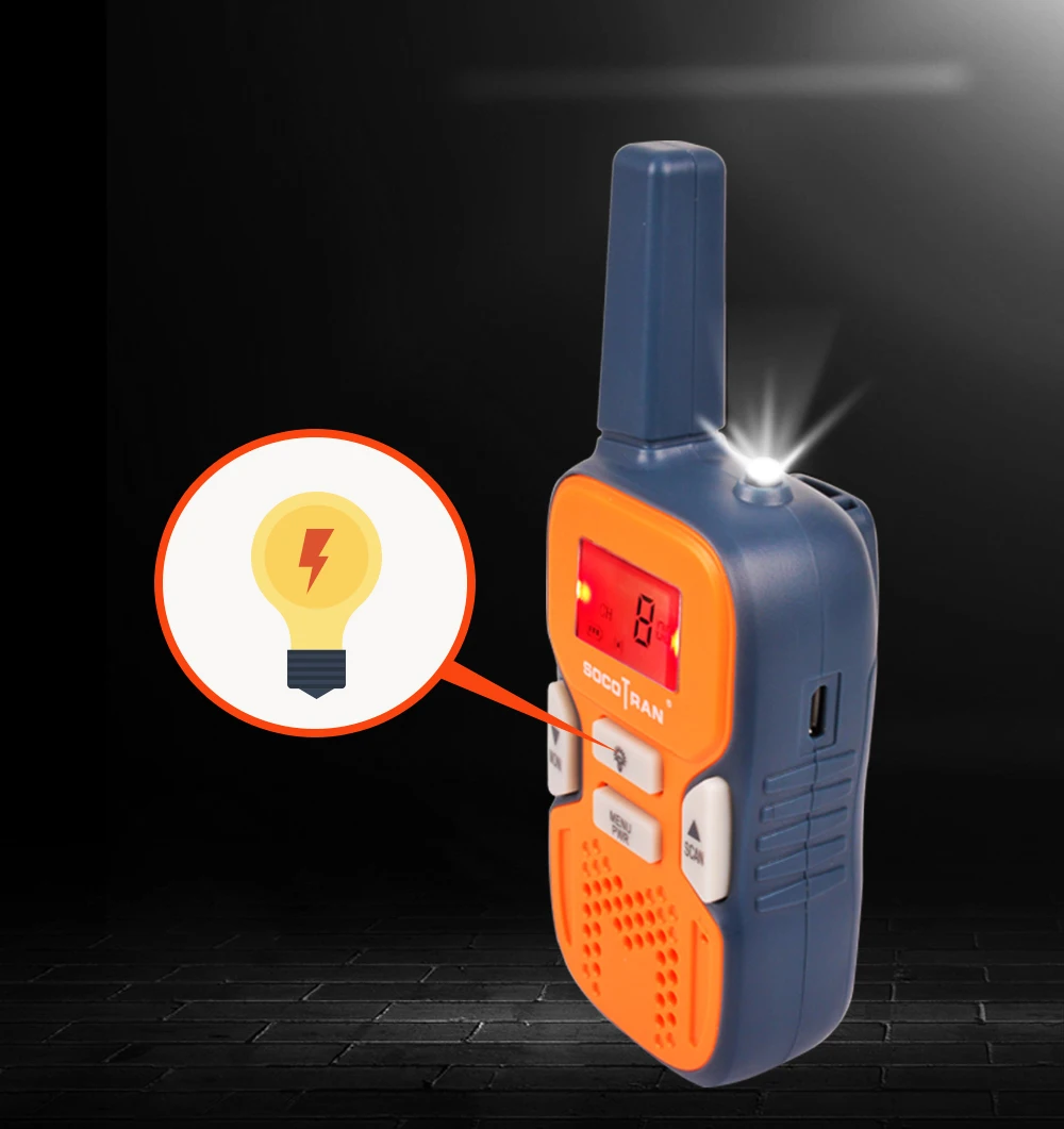 SOCOTRAN R8 pmr радио дети мини рация 8 каналов 0,5 Вт Лицензия бесплатно pmr446 радио код конфиденциальности, светодиодный фонарик сканирования
