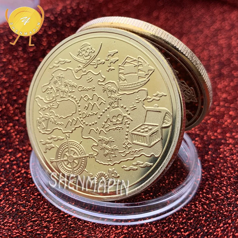 Памятная монета Пираты Карибского моря капитан Джек вызов фильмы искусство