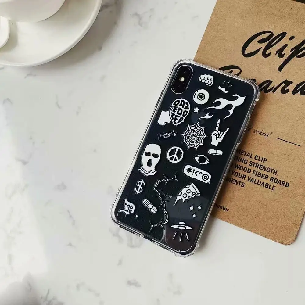 Силиконовый чехол ORYKSZ с милыми граффити для iphone XS Max XR X 6S 6 7 8 Plus ультра тонкие