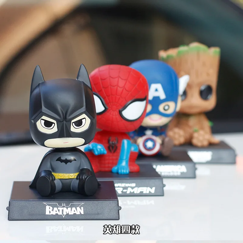 Автомобиль Bobble головы Аниме Фигурка героев экшн Капитан Америка Человек паук