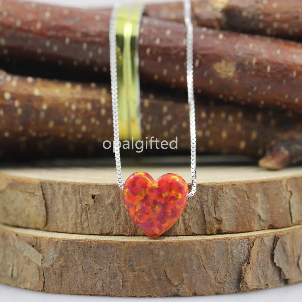 Круто! 1 шт. Бесплатная доставка Красный OP45 браслет с сердцем из опала кулон