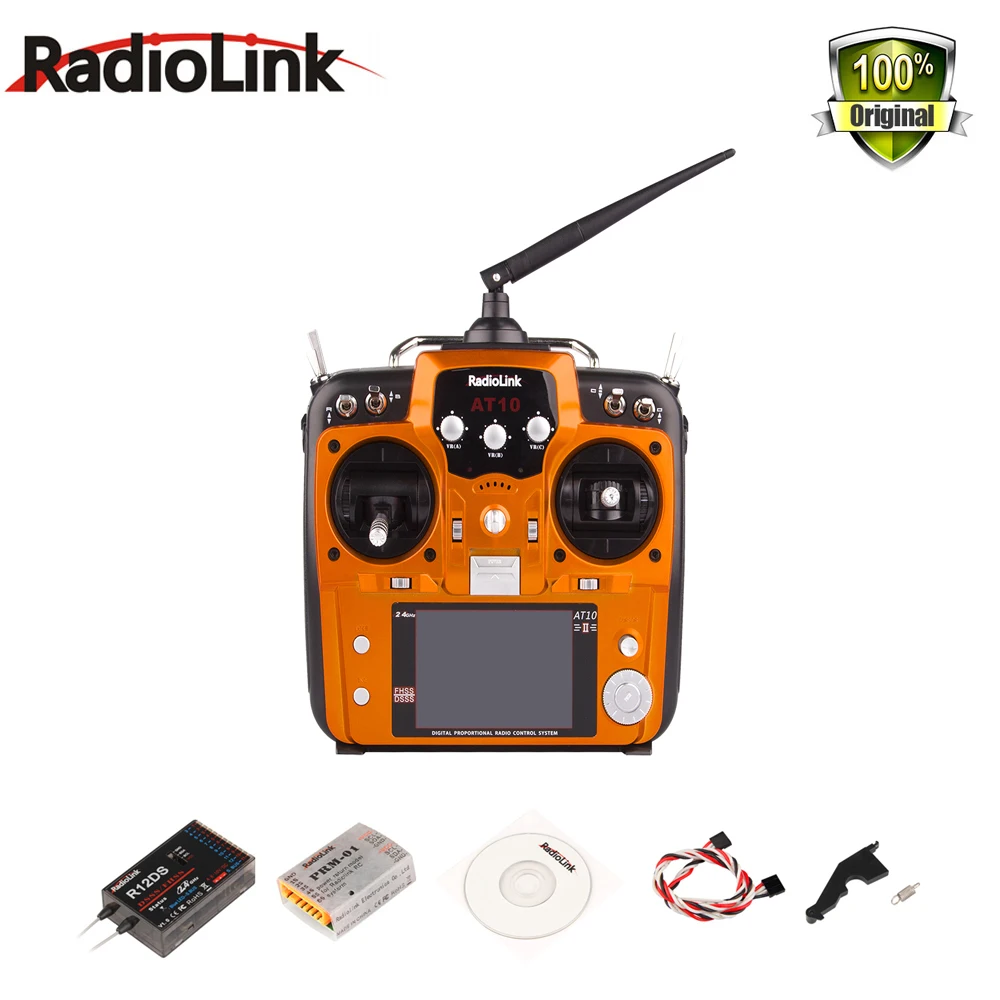 RadioLink AT10 II 2 4 ГГц 12CH пульт дистанционного управления передатчика с R12DS приемник PRM