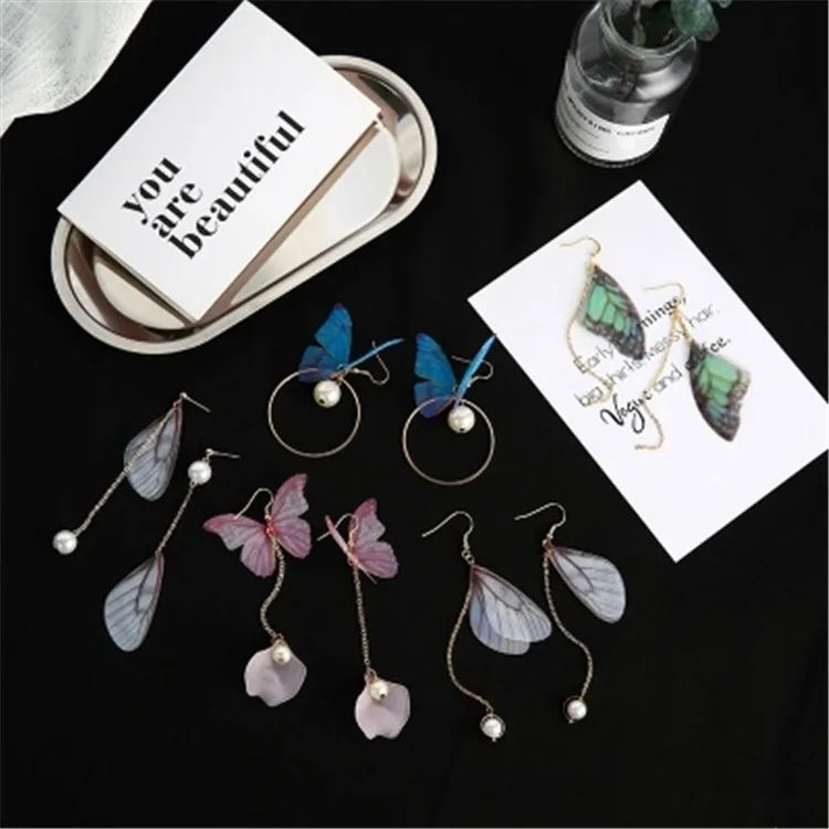 Сладкая фея серьги с крыльями дизайном стрекоза aros mujer oreja aretes де bijoux oorbellen мужские