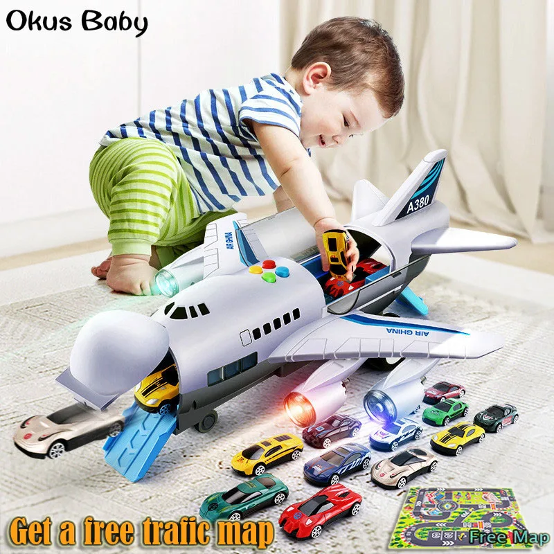 Music Story Simulation Track Inertia Children'S Toy Aircraft Large Size Passenger Plane Kids Airliner Car | Игрушки и хобби
