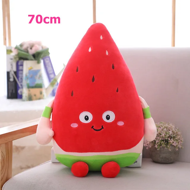 70cm Watermelon 35-70 см Kawaii арбуз и клубника Плюшевые игрушечные растения мультфильм милые мягкие куклы подушка для мальчиков подушка для девочек для детей - Цвет: 70cm Watermelon