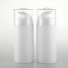 20 шт.лот 100 мл пластиковая застежка в качестве вакуумной бутылки и насоса, белая с Overcap, прозрачная пустая бутылка для духов, косметические бутылки