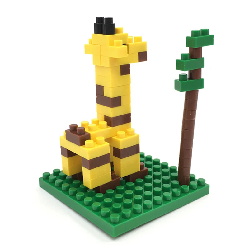 Лидер продаж LOZ простой уровня Симпатичные Модель жирафа Micro Размеры