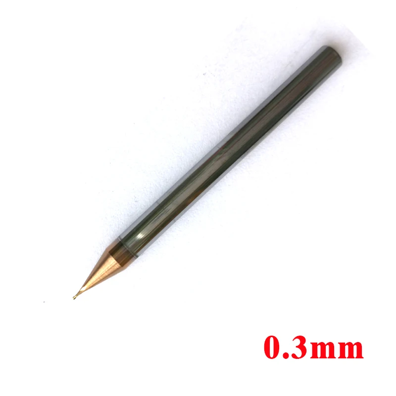 

0.3mm D0.3*0.6*D4*50 HRC60 2 flutes Micro Grain Tungsten Carbide Flat End Mill CNC Milling Cutters Router Bits ENDMILLS