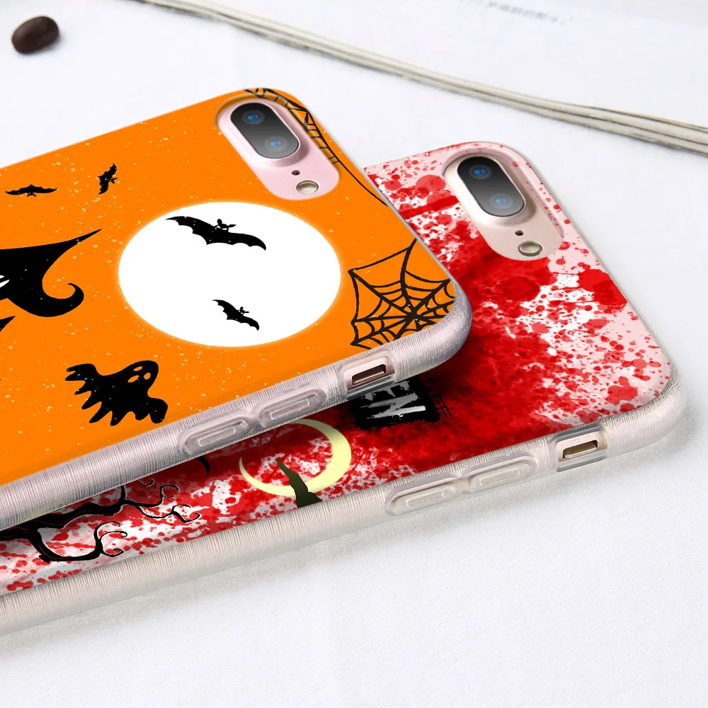 KISSCASE Halloween Pattern Case For Samsung Galaxy A5 A7 J5 J7 2016 2017 TPU Phone S8 S9 Plus Note 9 8 S7 Edge |