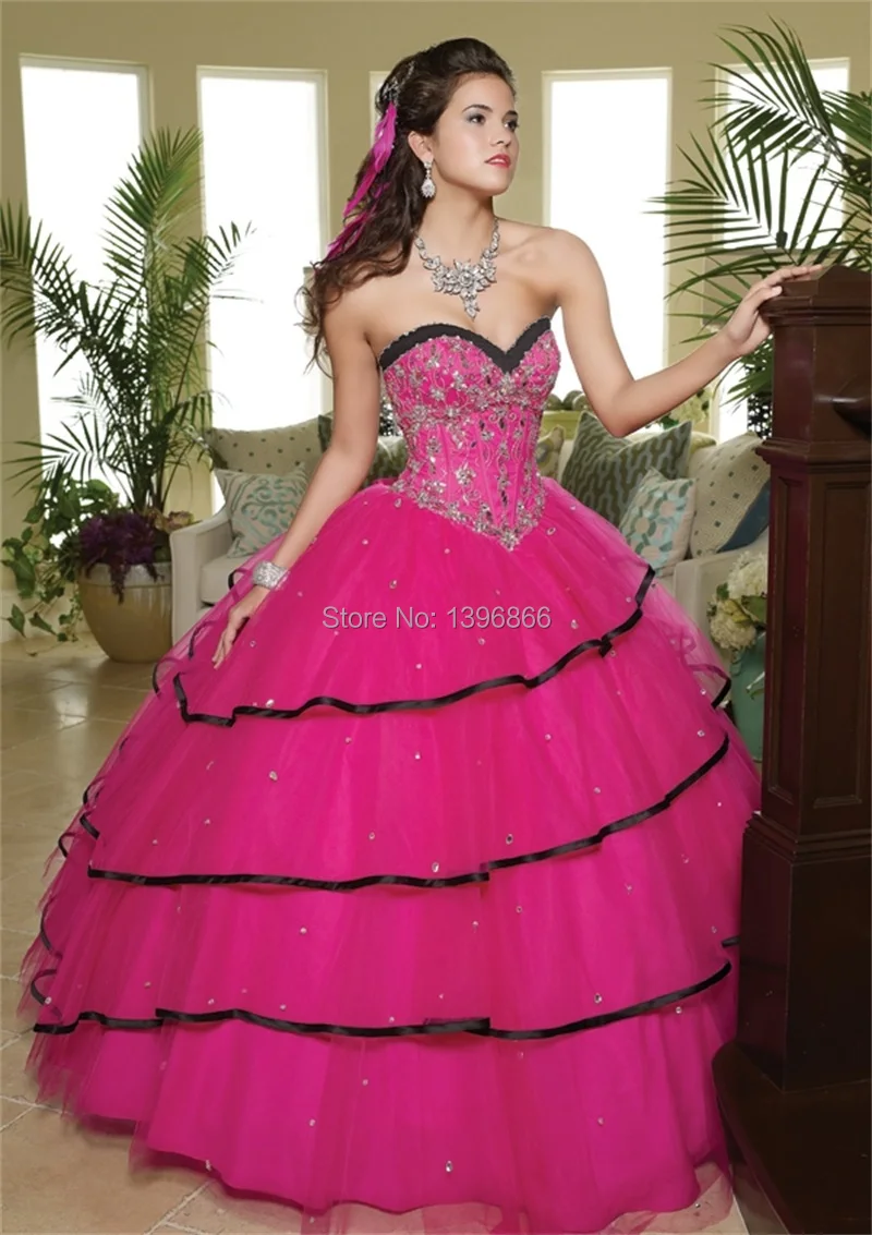 pink and black 15 dresses