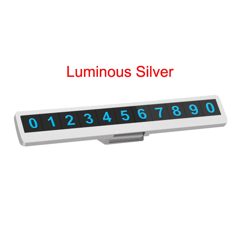 Luminous Silver Временная автомобильная парковочная телефонная цифровая доска, карта, телефонный номер, карта, светящийся ночной Светильник, автомобильный Стайлинг, телефонная карта - Название цвета: Luminous Silver