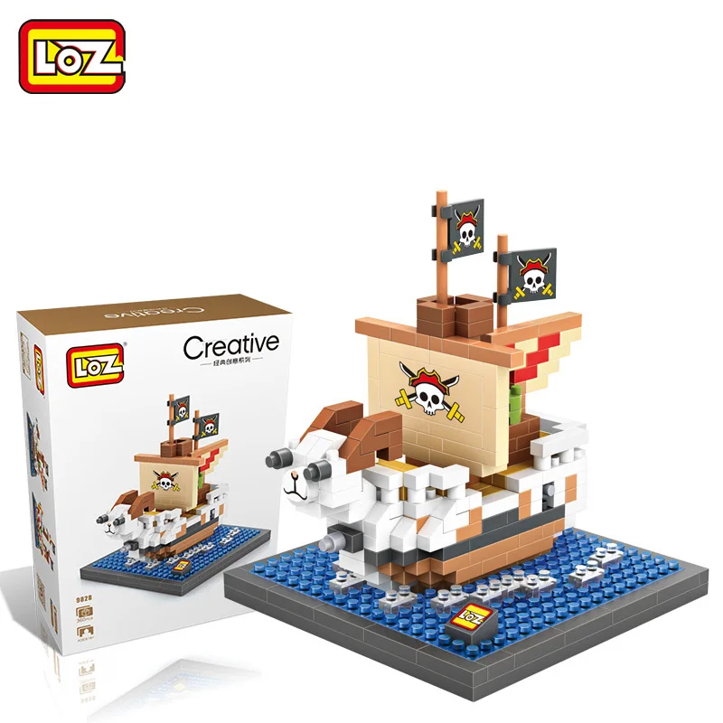 LOZ Block one piece строительные блоки Going Merry пиратский корабль солнечный корабль кирпичи фигурка сборка лоз мини-блоки Набор игрушек 9828 9829