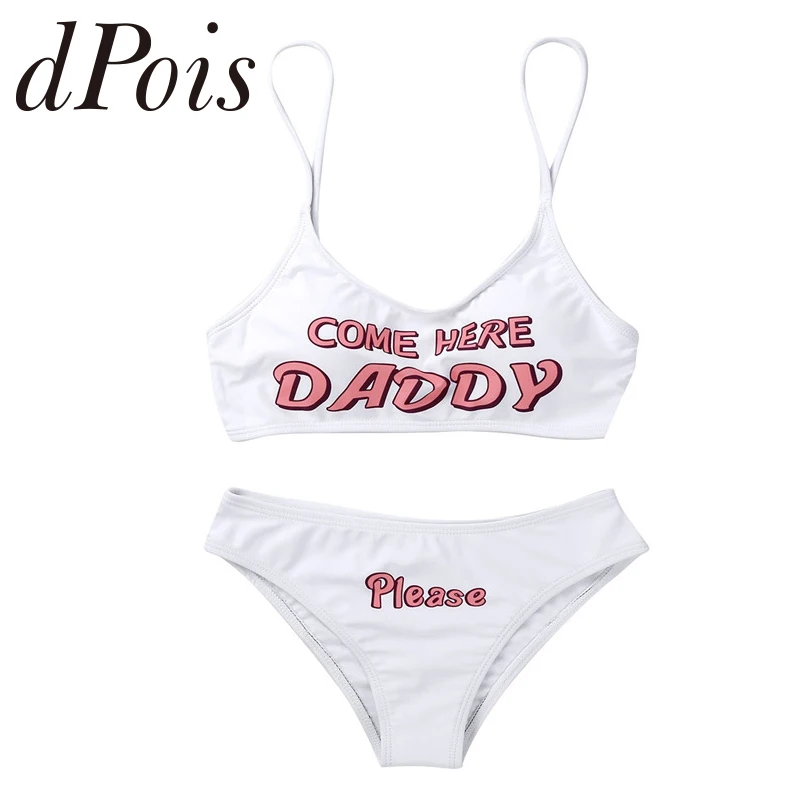 Женское белье с принтом на тонких бретельках Yes Daddy летний купальник бикини мини