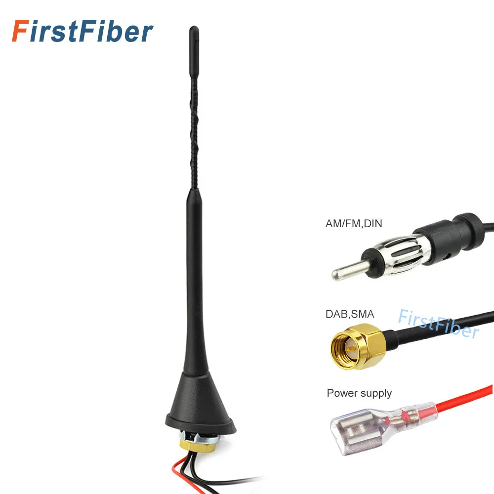 FirstFiber автомобильная антенна для DAB + AM/FM радио встроенный усилитель SMA мужской