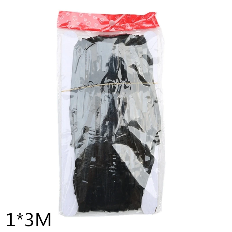 3M black 2 м 3 м золотой серебряный металлик Блестки из фольги бахрома занавес День Рождения украшения свадьбы фотографии фон занавес фото реквизит - Цвет: 3M black