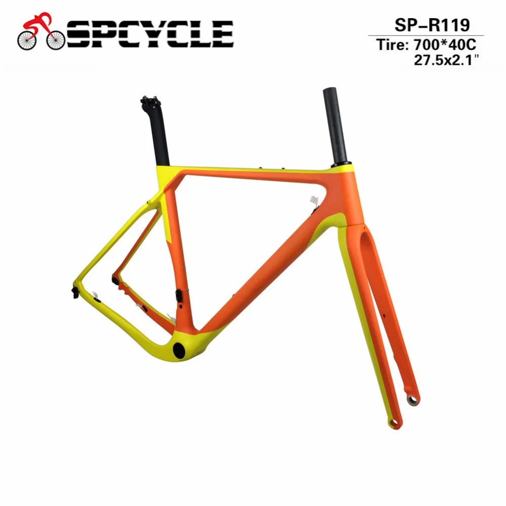 Spcycle Aero карбоновая рама для шоссейного велосипеда MTB велосипедная Рама для велокросса карбоновая гравия рама через ось или QR