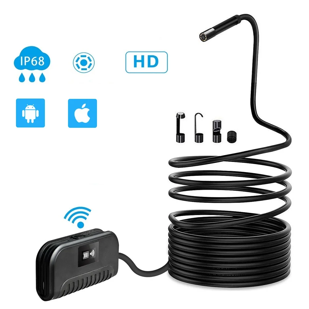 Wi Fi бороскоп HD 2MP 1080P эндоскопическая камера IP68 Водонепроницаемый 6 светодиодный