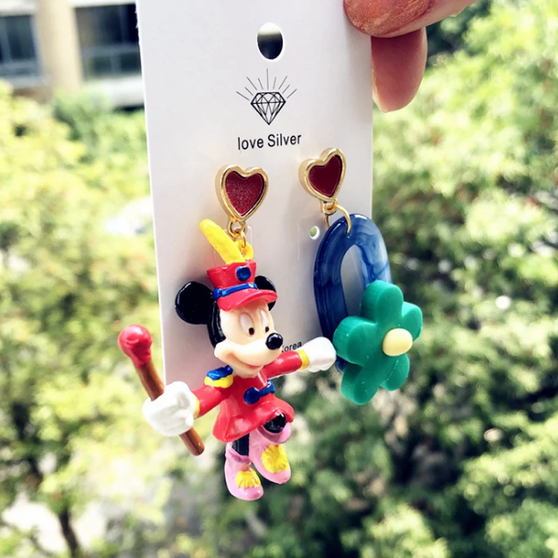 Disney Микки девушка аксессуары для волос Серьги Мультфильм Дети Стад Наборы головной убор, делая вид игры Женские серьги, ювелирные украшения подарок