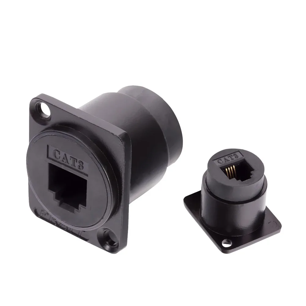 Высокое качество 2 шт./лот RJ11 4 контактный разъем Шасси Панель с прямым сквозным