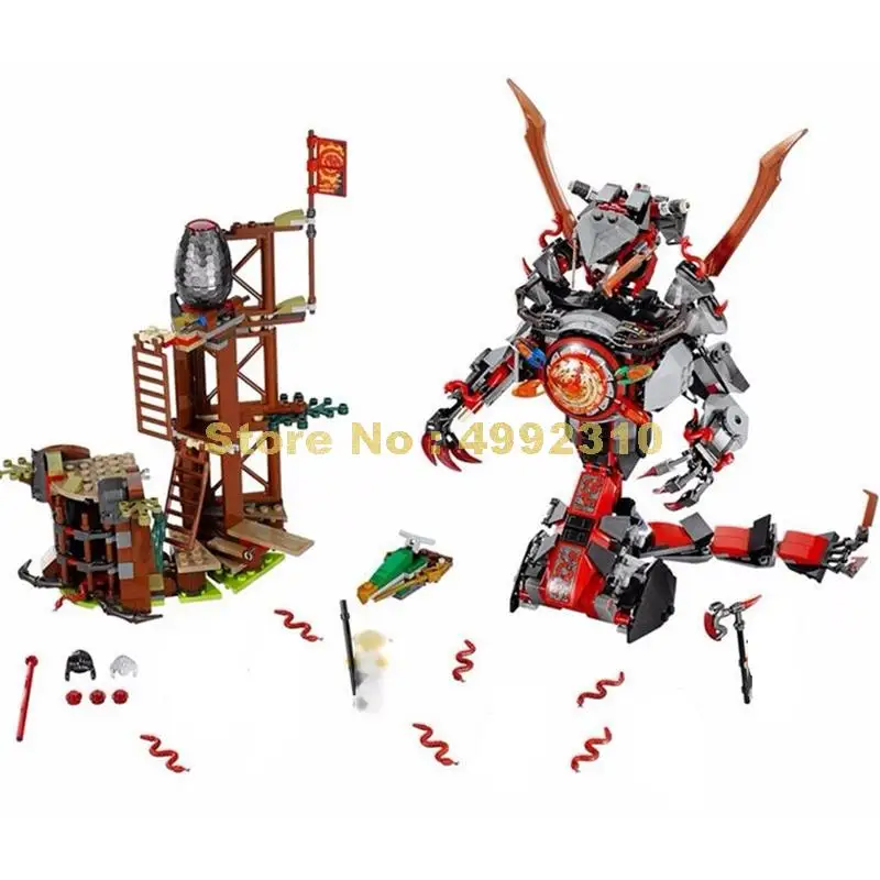 10583 734 шт ниндзя dawn of iron doom bela 6 фигурок строительный блок 70626 Кирпичи Игрушка