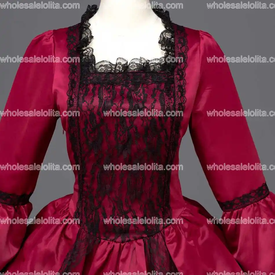 Красная Мария-Антуанетта платья эпохи Возрождения бальное платье со шлейфом