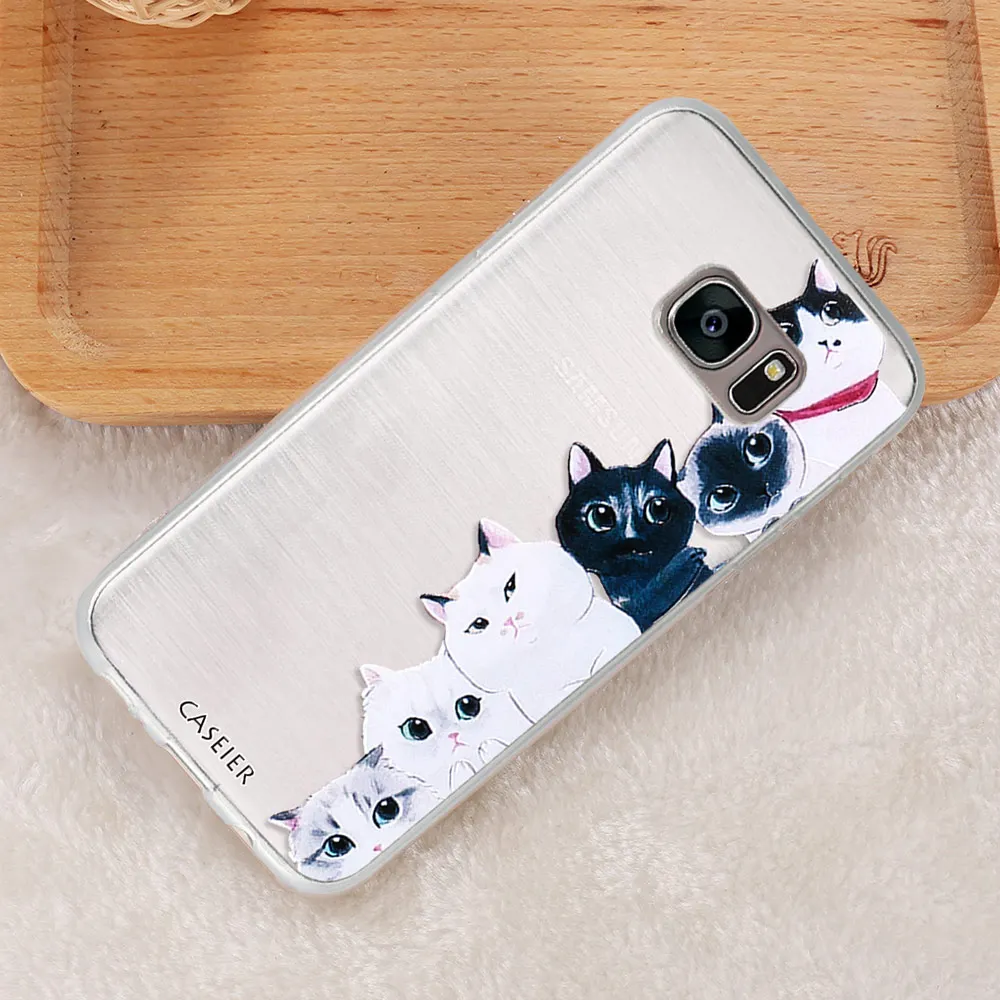 CASEIER 3D чехол для телефона с кошкой Samsung S8 мягкие силиконовые чехлы из ТПУ S6 S7 Edge Plus