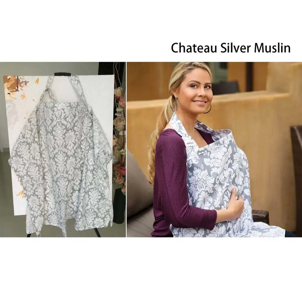 Chateau Silve muslin Многофункциональный чехол для кормящих мам, хлопковый фартук для кормления грудью, муслин - Цвет: Chateau Silve muslin