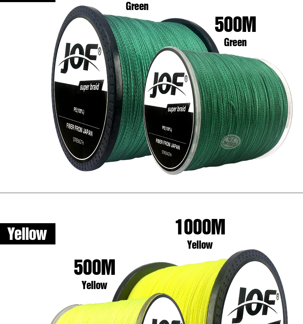 JOF леска серая PE 100 м 150 м 300 м 500 м 1000 м 4 нити Pesca плетеная леска для ловли карпа 10LB-82LB