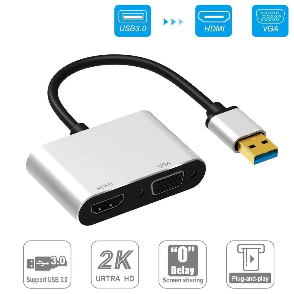 USB 3,0 к HDMI и VGA адаптер для поверхностного ноутбука