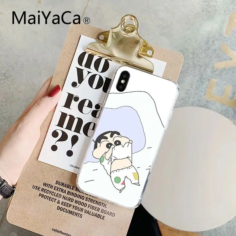 Maiyaca мультяшный Crayon Shin chan прозрачный мягкий чехол для телефона iPhone 8 7 6 6S Plus X XS MAX 5 5S